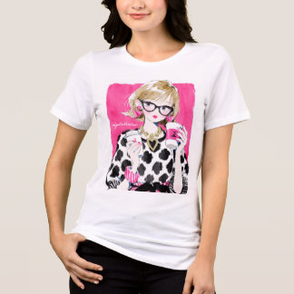 Minimalistische en roze koffiemeisje grafische T-s Tri-Blend Shirt