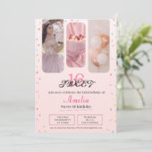 Minimalistische en schattige zoete 16 Uitnodiging (Staand voorkant)