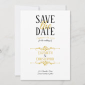 Minimalistische en stijlvolle bruiloft save the date (Voorkant)