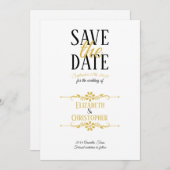 Minimalistische en stijlvolle bruiloft save the date (Voorkant / Achterkant)
