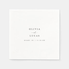 Minimalistische en stijlvolle witte bruiloft servet