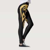 Minimalistische Enchanted Gold Black Magic Dragon Leggings (Rechts)