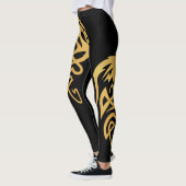 Minimalistische Enchanted Gold Black Magic Dragon Leggings (Links)