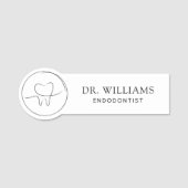 Minimalistische Endodontist Naamplaatje (Voorkant)