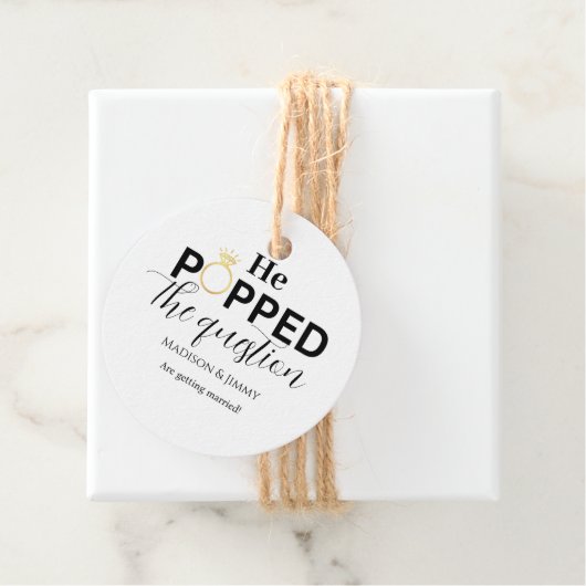 Minimalistische Engagement partij hij stelde de vr Bedankjes Labels (In situ)