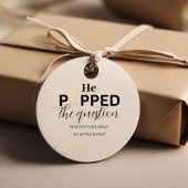 Minimalistische Engagement partij hij stelde de vr Bedankjes Labels