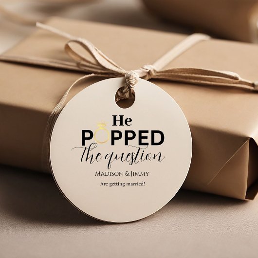 Minimalistische Engagement partij hij stelde de vr Bedankjes Labels