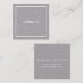 Minimalistische enige naam grijs vierkante visitekaartje (Voorkant / Achterkant)
