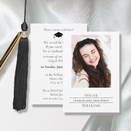 Minimalistische enkele foto gradatie feest informatiekaartje
