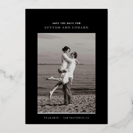 Minimalistische enkelvoudige foto-folie folie uitnodiging