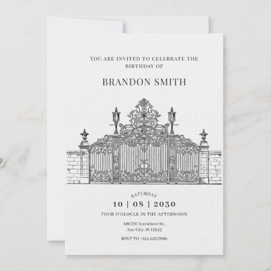 Minimalistische  entree Gate art birthday Kaart (Voorkant)