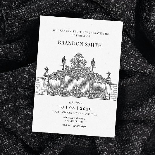 Minimalistische entree Gate art birthday Kaart