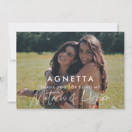 Minimalistische Ereheer Dank u kaart (Voorkant)