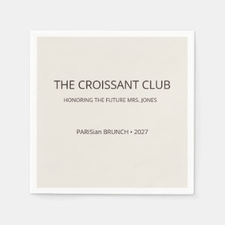 Minimalistische Espresso Bruine Croissant Club Bru Servet