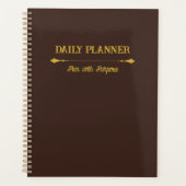 Minimalistische Espresso Goud Planner (Voorkant)