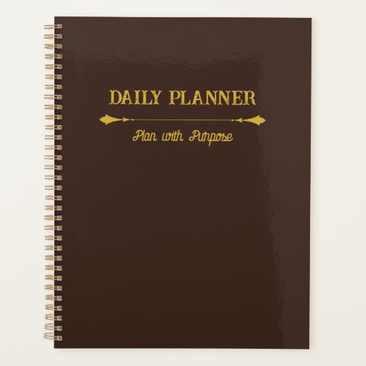 Minimalistische Espresso Goud Planner (Voorkant)