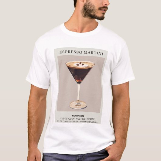 Minimalistische Espresso Martini Decor Cocktail Pa T-shirt (Voorkant)