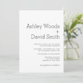 Minimalistische essentiële trouwuitnodiging kaart (Staand voorkant)