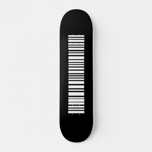 Minimalistische esthetiek met streepjescode persoonlijk skateboard (Voorkant)