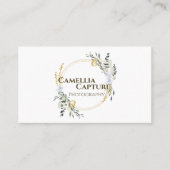 Minimalistische esthetische elegante bloem witte r visitekaartje (Voorkant)