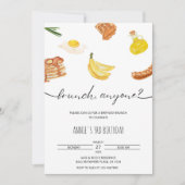 Minimalistische esthetische verjaardagsbrunch Wate Kaart (Voorkant)