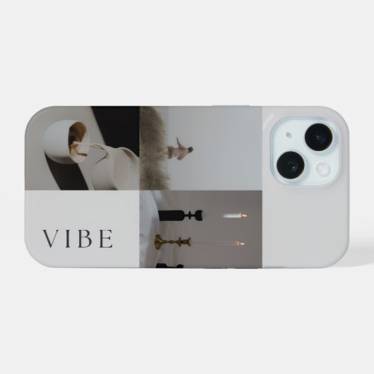 Minimalistische esthetische vibe telefoonhoes iPhone 15 case (Achterkant horizontaal)