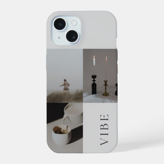 Minimalistische esthetische vibe telefoonhoes iPhone 15 case (Achterkant)