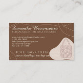 Minimalistische esthetische vrouwelijke canvas tas visitekaartje (Achterkant)