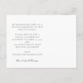 Minimalistische esthetische zwart-wit foto gevluch aankondigingskaart (Achterkant)