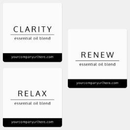 Minimalistische Etherische Olie Roller Flessenetik Labels