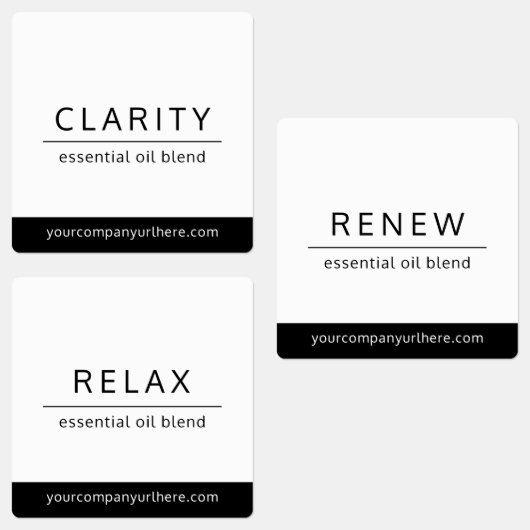 Minimalistische Etherische Olie Roller Flessenetik Labels (Groep)