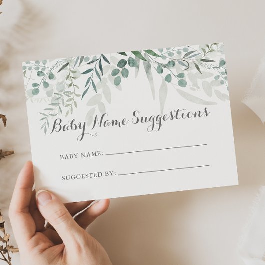 Minimalistische Eucalyptus Baby Name Suggestions K Visitekaartje