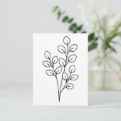Minimalistische eucalyptus botanische lijnkunst briefkaart (Staand voorkant)