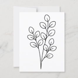 Minimalistische eucalyptus botanische lijnkunst briefkaart