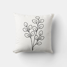Minimalistische Eucalyptus Botanische Lijnkunst Kussen