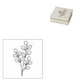 Minimalistische Eucalyptus Botanische Lijnkunst Rubberstempel (Gestempeld)