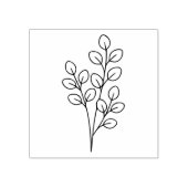 Minimalistische Eucalyptus Botanische Lijnkunst Rubberstempel (Afrduk)