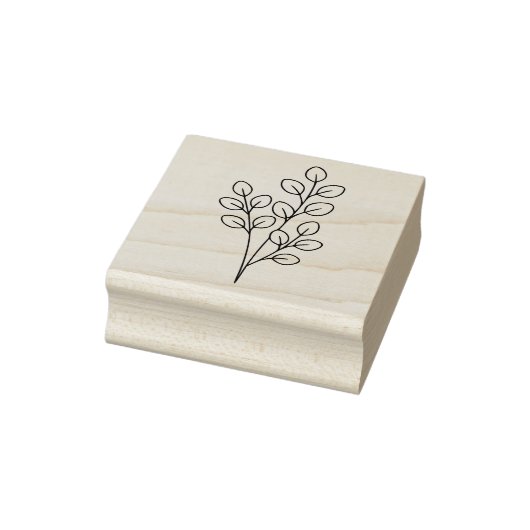 Minimalistische Eucalyptus Botanische Lijnkunst Rubberstempel (Stempel)