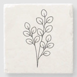Minimalistische Eucalyptus Botanische Lijnkunst Stenen Onderzetter