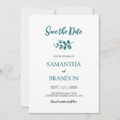 Minimalistische eucalyptus botanische rustieke gro save the date (Voorkant)