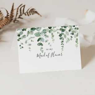 Minimalistische Eucalyptus Bruidsfeest Dank Je Bedankkaart