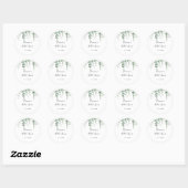 Minimalistische Eucalyptus Bruiloft Favor Ronde Sticker (Vel)