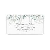 Minimalistische Eucalyptus bruiloft RSVP-adreslabe Etiket (Voorkant)