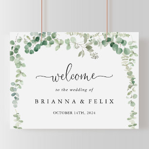 Minimalistische Eucalyptus bruiloft welkom teken Poster