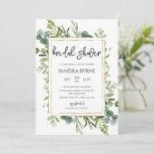 Minimalistische Eucalyptus Bruiloftsborrel Kaart (Staand voorkant)