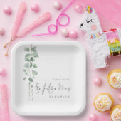 Minimalistische Eucalyptus Congrats Future Mrs Nam Papieren Bordje (Feest)