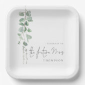 Minimalistische Eucalyptus Congrats Future Mrs Nam Papieren Bordje (Voorkant)