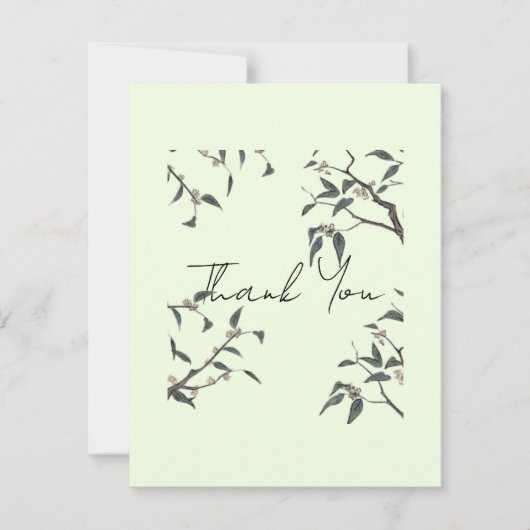 Minimalistische Eucalyptus Dankkaart | Bedankkaart (Voorkant)