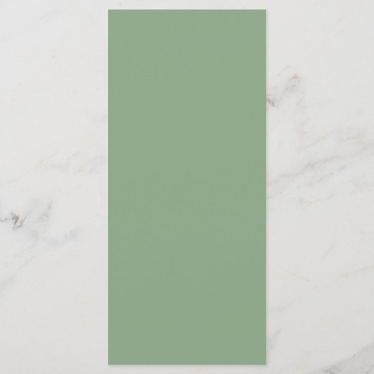 Minimalistische eucalyptus groen bruiloft menu (Achterkant)
