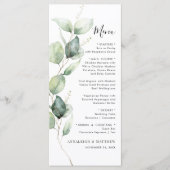 Minimalistische eucalyptus groen bruiloft menu (Voorkant)